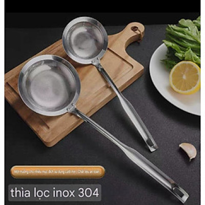 DỤNG CỤ CHAO THÌA DÂY LỌC INOX SUS 304 LỖ LỌC ĐỘT NHỎ MỊN MÀNG CÔNG NGHỆ CNC - CHAO THÌA DÂY LỌC BỘT VỚT BỌT LỌC DẦU THỰC PHẨM CAO CẤP