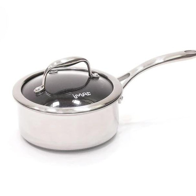 [Hàng chính hãng] Nồi, Quánh inox iMat Blackcube 16cm, Cao 8cm, Thể tích 1.6l, Phủ chống dính Daikin-Nhật Bản thế hệ mới