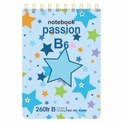 Sổ lò xo KLONG ngang B6, 260 trang 70/76; MS: 939