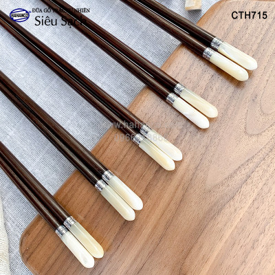 Đũa Trắc đầu ốc biển đai Bạc Super VIP - đủ mẫu (10 đôi/Hộp) dành cho nhà giàu - Sang trọng - Đẳng cấp