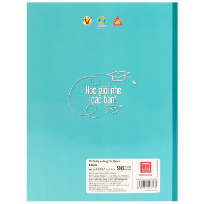 Combo 5 Tập Học Sinh Class Điểm A 5 Ô Ly Vuông 96 Trang 100gsm - Hồng Hà 0317 (Mẫu Sản Phẩm Giao Ngẫu Nhiên)