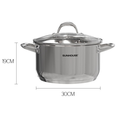 NỒI INOX 3 ĐÁY SUNHOUSE SHG301-30 - Hàng Chính Hãng