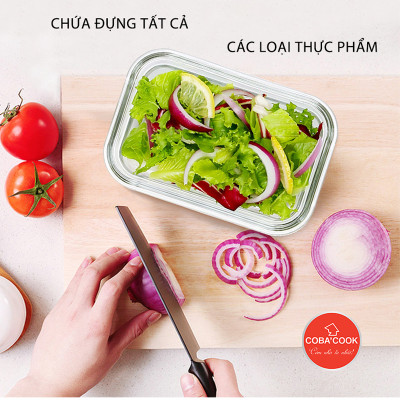 Bộ 4 hộp đựng cơm, trữ thực phẩm thủy tinh chịu nhiệt COBA