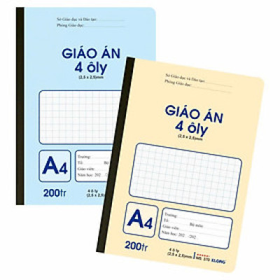 Sổ giáo án A4 Klong - Kẻ ngang 200 trang, MS 315