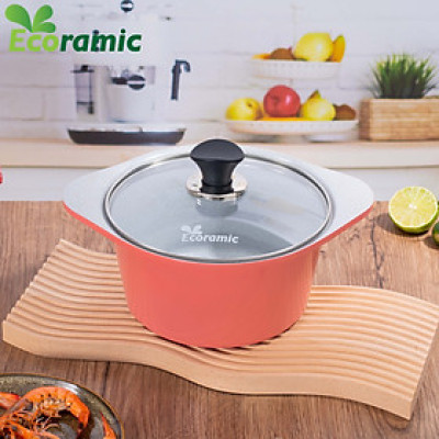 Nồi Đúc Chống Dính Vân Đá Đế Từ Ecoramic Chính Hãng Cao Cấp, Chống Dính, Dùng được cho mọi loại bếp