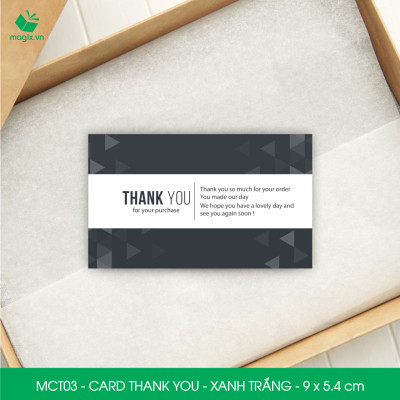 MCT03 - 9x5.4 cm - 500 Card Thank you, Thiệp cảm ơn khách hàng, card cám ơn cứng cáp sang trọng