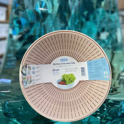 Bộ Thau Rổ Nhựa Đa Năng Cao Cấp Yoko Inochi Nhật Bản - Kháng khuẩn khử mùi đảm bảo an toàn vệ sinh thực phẩm - Chính Hãng ( Tặng kèm khăn lau pakasa)