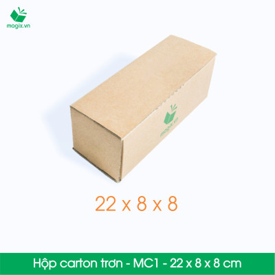 MC1 - 22x8x8 cm - 100 Thùng hộp carton trơn đóng hàng