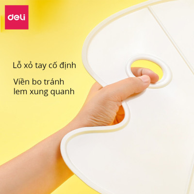 Khay pha màu 3 / 12 ngăn Deli - Có lỗ xỏ tay - 1 khay- 3 ngăn / 12 ngăn - 68301 / 68300