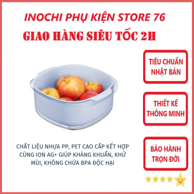 Bộ Thau Rỗ Vuông YOKO 23-27cm Sản Xuất Theo Tiêu Chuẩn Nhật Bản Công nghệ ion Ag+ giúp kháng khuẩn khử mùi - Chính hãng INOCHI ( Tặng kèm khăn lau PaKaSa)