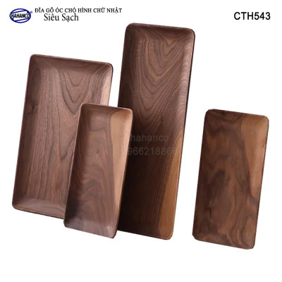 Đĩa Hình Chữ Nhật Dài Gỗ Óc Chó HAHANCO Nhập Khẩu Mỹ Nguyên Khối - hàng Xuất Khẩu Châu Âu - CTH543 - đựng đồ ăn/trang trí - đĩa bánh mì/trái cây/ bít tết/ pizza/ phụ kiện chụp ảnh, bày món ăn trong nhà hàng - Sang trọng trên bàn ăn