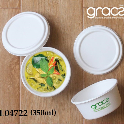 Hộp giấy có nắp bã mía Thái Lan 350ml (10 cái/xấp) - thương hiệu Gracz