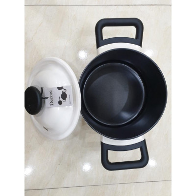 Nồi Decor Chống Dính Cao Cấp 18cm 2 tay cầm LDE1182IH màu trắng sữa (cam kết hàng chính hãng)