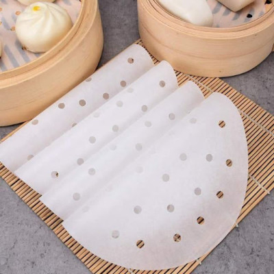 100 Tờ Giấy Nến Nồi Chiên 23cm Đục Lỗ Dùng Hấp Nướng Loại 1 Chính Hãng - Thấm Dầu Mỡ - An Toàn Cho Sức Khỏe