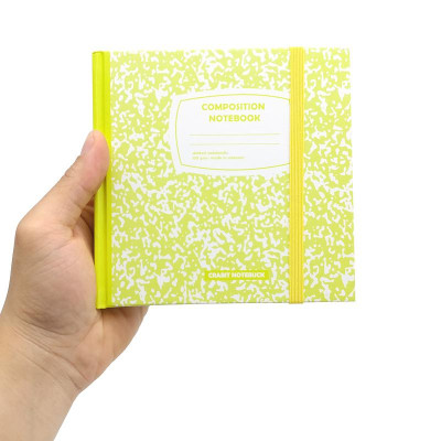 Sổ Dot Khổ Vuông 140 Trang 130gsm + Kèm Sticker Composition Collection - Crabit Notebuck 1594 - Vàng Chanh Lime