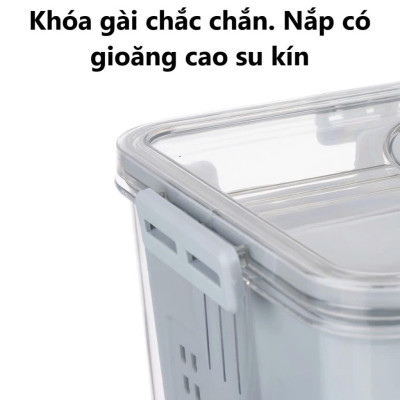 Bộ hộp rổ trong HOKORI nhựa VIỆT NHẬT cao cấp - 2 ngăn, 3 ngăn, tách nước - Thực phẩm tủ lạnh - Hàng Việt Nam
