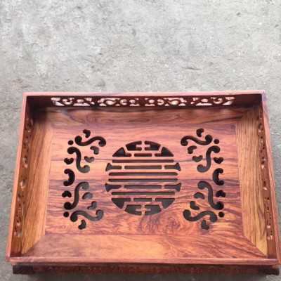 Khay trà ,chè ,trang trí bàn uống nước  tiếp khách bằng gỗ hương đẹp long lanh kt 37×27×12cm 