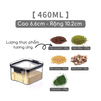 Set 5 Hộp Nhựa Đựng Ngũ Cốc H55, Bánh Kẹo, Thực Phẩm Khô - Hộp Đựng Trong Suốt Nắp Kín Chống Ẩm Cao Cấp - HÀNG CHÍNH HÃNG MINIIN