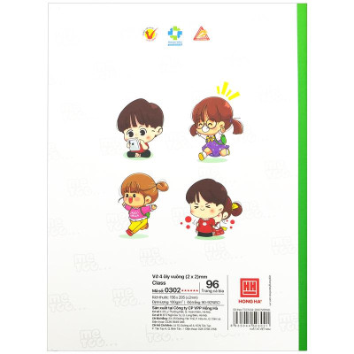 Vở Class Me Too - 4 Ô Ly 96 Trang 100gsm - Hồng Hà 0302 (Mẫu Màu Giao Ngẫu Nhiên)