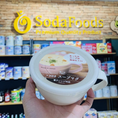 Cốc nhựa có nắp mềm Yamada 360ml, dáng lùn có quai - nội địa Nhật Bản ( giao màu ngẫu nhiên )