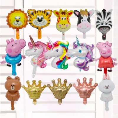 Combo 10 quả bóng bay kèm que cầm tay ( giao ngẫu nhiên) mini