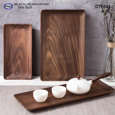 Đĩa Hình Chữ Nhật Dài Gỗ Óc Chó HAHANCO Nhập Khẩu Mỹ Nguyên Khối - hàng Xuất Khẩu Châu Âu - CTH543 - đựng đồ ăn/trang trí - đĩa bánh mì/trái cây/ bít tết/ pizza/ phụ kiện chụp ảnh, bày món ăn trong nhà hàng - Sang trọng trên bàn ăn