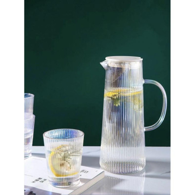 BỘ BÌNH UỐNG NƯỚC KÈM 6 CỐC THỦY TINH CHỊU NHIỆT CAO CẤP KÈM KHAY VÂN TĂM