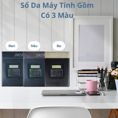 [SỔ TAY DA KÈM MÁY TÍNH] Sổ Da Doanh Nhân Cao Cấp Kèm Máy Tính Dành Riêng Để Lập Kế Hoạch Cho Năm 2025