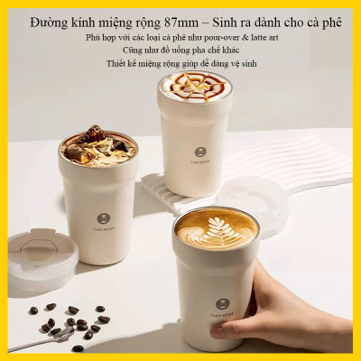 Bình giữ nhiệt cà phê Timemore |  thép không gỉ, chống tràn, lõi gốm.