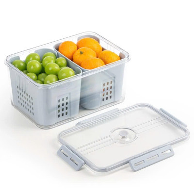 Bộ hộp rổ trong HOKORI nhựa VIỆT NHẬT cao cấp - 2 ngăn, 3 ngăn, tách nước - Thực phẩm tủ lạnh - Hàng Việt Nam