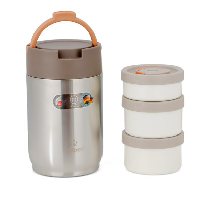 Hộp Cơm Giữ Nhiệt 3 Ngăn Inox Kalpen I1 Thể Tích 2000ml - Hàng chính hãng