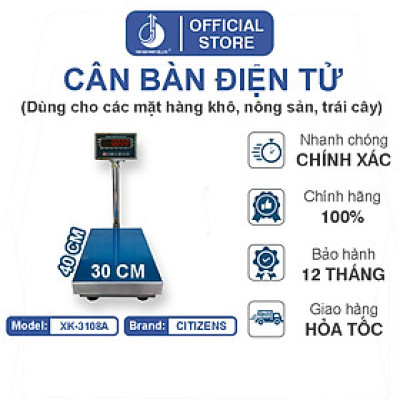 Cân Bàn Điện Tử XK3108A - Mặt Bàn Cân 300x400MM - Đầu Chống Nước