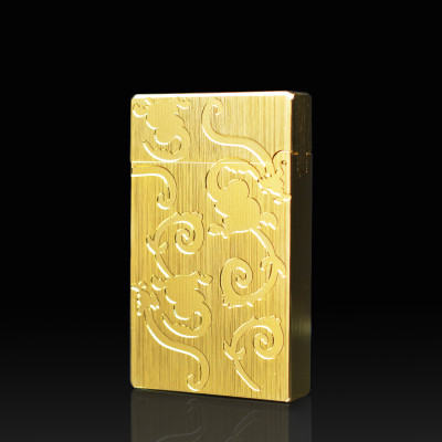 Vỏ Hột Quẹt Bật Lửa Gas Đá Upon D21V Thiết Kế Họa Tiết Khắc Hoa Văn Độc Đáo - Dùng Gas Đá Cao Cấp