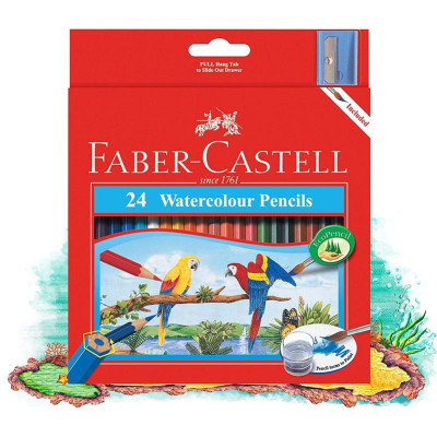 Chì Màu Nước Parrot - 24 Màu Dài - Faber-Castell 114464