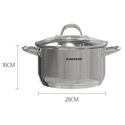 NỒI INOX 3 ĐÁY SUNHOUSE SHG301-28 - Hàng Chính Hãng