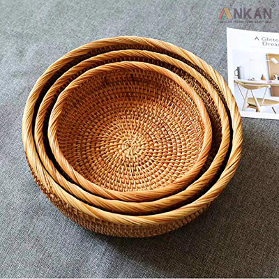 Rổ Mây Tre Đan ANKAN – Giỏ Mây Handmade Đựng Trái Cây, Bánh Kẹo, Đồ Khô, Decor Nhà Cửa
