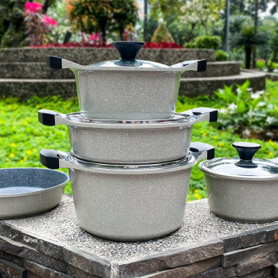 Nồi Đá Stone 7 Lớp Cao Cấp 24cm Thành Cao LCA6244D (cam kết hàng chính hãng)