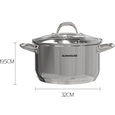 NỒI INOX 3 ĐÁY SUNHOUSE SHG301-32 - Hàng Chính Hãng