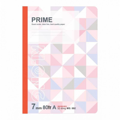 Vở kẻ ngang may dán gáy Prime KLONG B5 80 trang 70/76; MS: 892