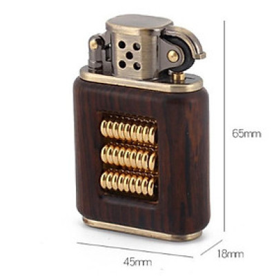 Vỏ Hột Quẹt Bật Lửa Chief CF 217 Gỗ Họa Tiết Bánh Xe - Dùng Xăng Bấc Đá