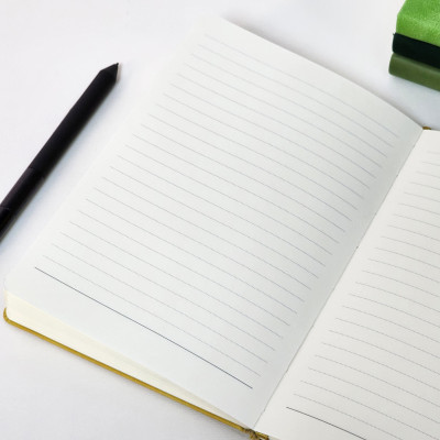 Sổ Bìa Da A5 - Không Kẻ Có Chấm 176 Trang 100gsm - Foliage Bamboo - The Sun - Màu Xanh Lá