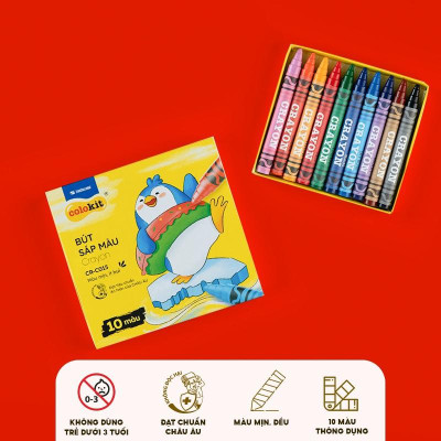 Bộ 3 Bút Sáp Màu Colokit CR-C015 - 10 Màu