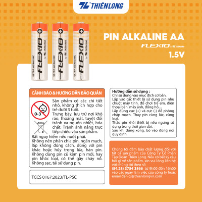 Vỉ 4 Pin Alkaline AAA Thiên Long Flexio