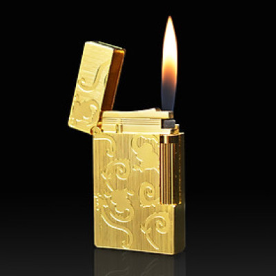 Vỏ Hột Quẹt Bật Lửa Gas Đá Upon D21V Thiết Kế Họa Tiết Khắc Hoa Văn Độc Đáo - Dùng Gas Đá Cao Cấp