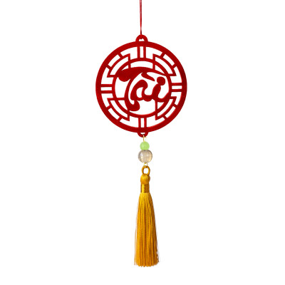 Bộ 12 dây phụ kiện handmade treo Tết trang trí cây mai đào, mix màu vàng đỏ MIX12