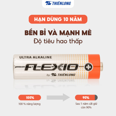 Vỉ 4 Pin Alkaline AAA Thiên Long Flexio