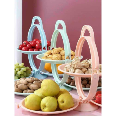 Khay Đĩa Mứt Gấp Gọn Để Bàn - Tích Hợp 3 đĩa Đựng Hoa Quả, Bánh Kẹo, Mứt Tết - Chất Liệu Nhựa ABS Cao Cấp Chính Hãng MINIIN- Giao Màu Ngẫu Nhiên