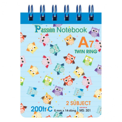 Sổ lỗ kép Klong A7 200tr Bìa Nhựa KLONG; MS: 301