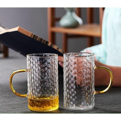 Bộ 6 cốc thủy tinh chịu nhiệt cao cấp vân sần cao