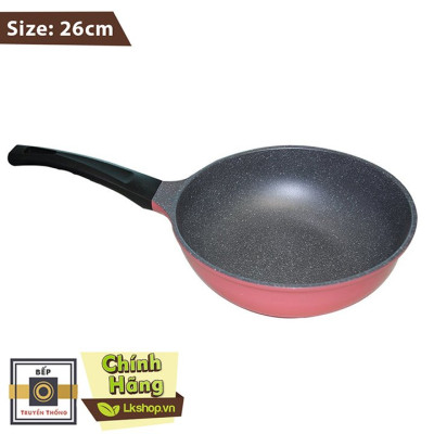 Tặng cặp nhấc nồi cao cấp- Combo 2 món, nồi chống dính vân đá Kimscook size 24 cm và Chảo đúc chống dính vân đá Ecoramic sâu lòng 26 cm, dùng được mọi loại bếp( trừ bếp từ)